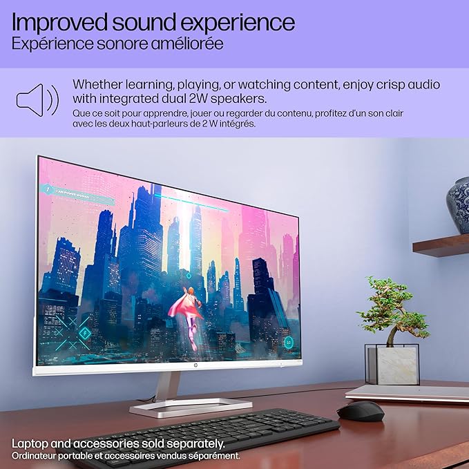 HP Series 5 27 inch FHD Monitor Full HD Display (1920 x 1080) IPS Panel 99% sRGB 1500:1 Contrast Ratio 300 nits Eye Ease with Eyesafe Certification 527sa (2024)