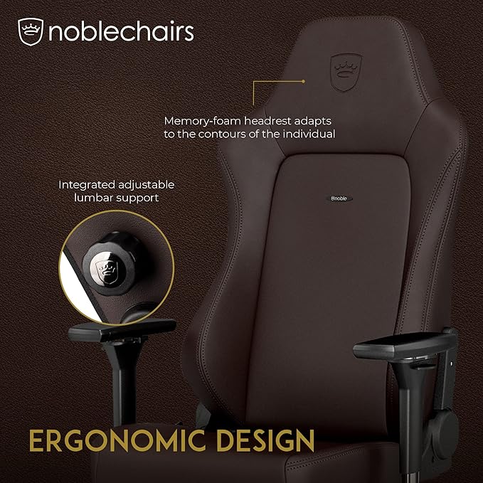 noblechairs Hero Gaming Chair/Office Chair with Lumbar Support PU Hybrid Leather Java Edition