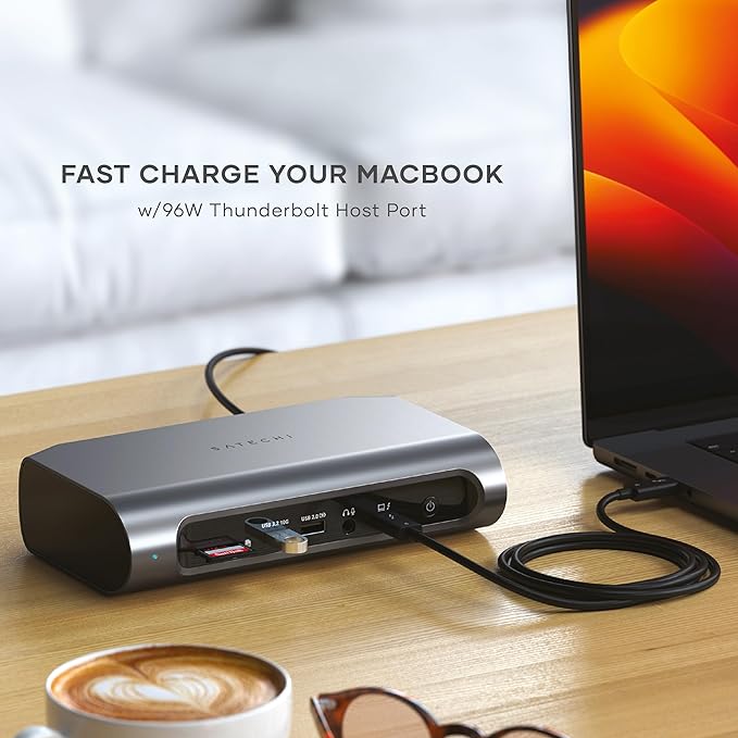Satechi 16 in 1 Thunderbolt 4 USB C Docking Station 100W Charging up to 4 Screens 4K/60Hz USB C Data 6 USB-A Ports Micro/SD Card Readers 2.5Gbps Ethernet for MacBook Air/Pro M5/M4 Mac/Windows