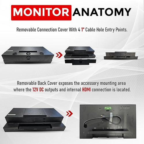 15.5 POE Powered Monitor POE Output Passthrough 12V DC Outputs 1080p Built in Accessory Case