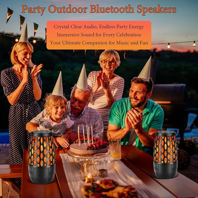 Upgraded Outdoor Bluetooth Speakers 10 Watt Bluetooth 5.3 Speaker Auto-Pairing Multi-Sync up to 100 Speakers IPX6 Waterproof Outdoor Speaker for Patio Porch Garden Gift for Men (2 Pack)