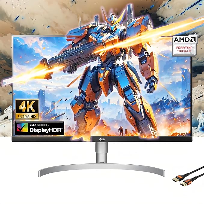 LG Ultrafine 27-Inch 4K UHD IPS Monitor with HDR10 with VESA DisplayHDR 400 AMD FreeSync andUSB Type-C 90W PD Built-in Speaker HDMI DisplayPort Tilt/Height/Pivot Adjustable Stand White