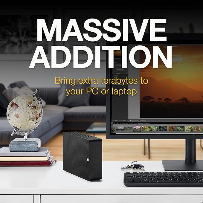 Seagate Expansion STKP4000400 4 TB Desktop Hard Drive - External - Black - Desktop PC MAC Device Supported - USB 3.0-1 Year Warranty - Retail