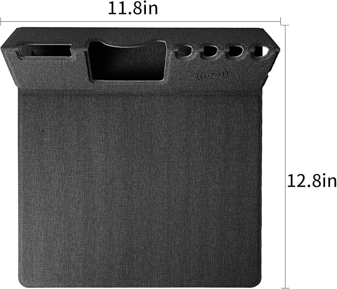 Mouse Pad with Phone Holder &amp Pen Holders Wireless Charging Desk Mat Mousepad Home Office Desk Pad with Ultra-Smooth Surface Non-Slip Base Waterproof Keyboard Pad Classic Black Desk Mat
