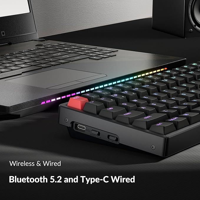 Keychron K4 96% Layout QMK Wireless and Wired Mechanical Keyboard Super Brown Switch RGB Backlight Aluminum Frame with Shine-Through Double-Shot PBT Keycaps for Mac Windows-Version 3