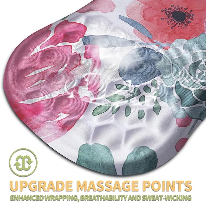 Ergonomic Mouse Pad with Wrist Rest Support Massage Design Mouse pad Relief Carpal Tunnel Pain Entire Memory Foam Non-Slip Mouse Pad Computer Mouse Pads for Wireless Mouse Pad Beautiful Flowers
