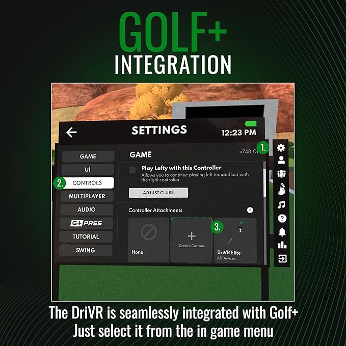 DeadEyeVR - DriVR Elite Chrome - Golf Club for Quest - Realistic VR Golf Simulator Handle - Weighted VR Golf Club Grip for Enhanced Play