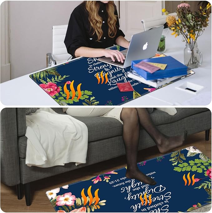 Warm Desk PadWarm Mouse Pad GamingOffice Desk Matwith 3 Levels Heated &amp 3 Hours Auto Shut - 23.6 x 14.2 inch PU Leather Laptop Keyboard Mat for Home Office Hand WarmerPsalm 31:25 Watercolor Fl