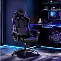 Black Gaming Chair | Ergonomic High Back Desk Chair Racing Style with Lumbar Support Headrest &amp Arms - Heavy Duty Swivel Computer Chair for Office