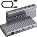 Laptop USB c Docking Station 4 Monitorslsikmc 13-in-1 usbc Hub with Dual HDMI 4kDP 4k VGA 100W PD Gigabit Ethernet3*USB 3.0/USB-cSD/TF Card Reader3.5Audio Computer Dock for Dell/HP/Lenovo