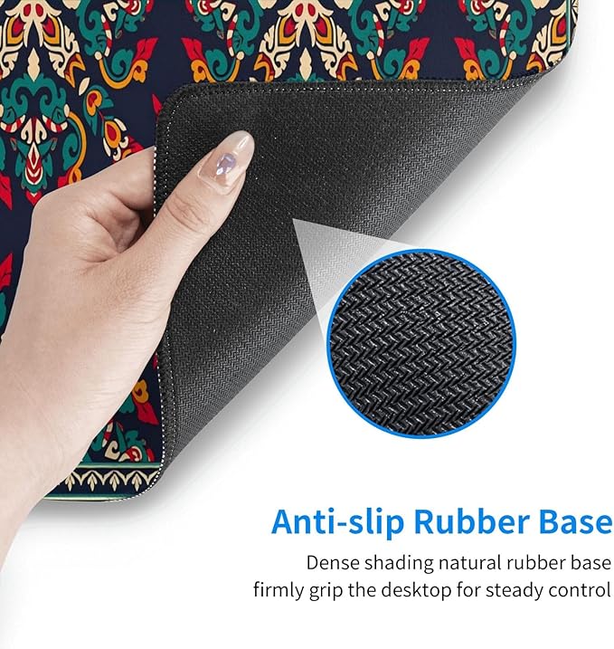 Traditional Moroccan Tile Desk Cover MatExtended Large Mouse PadComputer Laptop Mat Desk Decor for Office Game Home 30x16 Inch