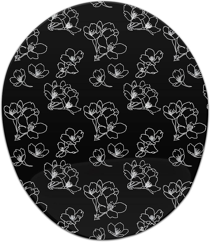 Ergonomic Mouse Pad with Wrist Rest Digital Printed Mouse Mat for Tendon Sheath Problems Non-Slip Base for Office and Home Size: 20 x 23 cm