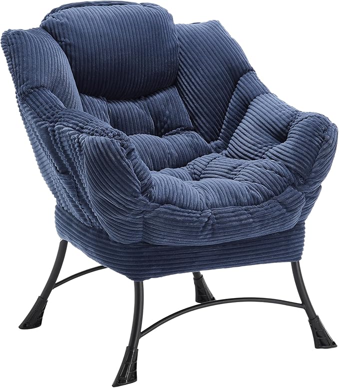 Donext Swivel Accent Chair - 360° Rotating Reading Chair with Car Clothes Hanger Indoor Lounge Armchair.（31ln- Blue）