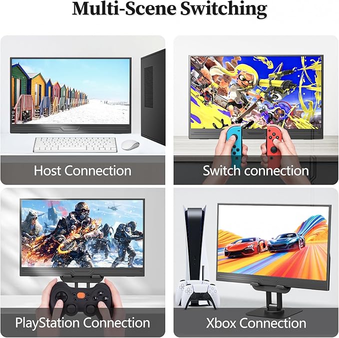13.3 1080p Portable Monitor Slim Lightweight HDR Travel Small HDMI Display with Smart Cover for Laptop PC/Mac/Phone/Xbox Switch/PS4