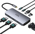 USB C Docking Station Dual HDMI Monitor Adapter Selore USB C Hub 3 Monitors with Dual HDMI Displayport VGA 100W PD Charging 3USB 2.0 Ports Adapter for Dell XPS HP Lenovo etc