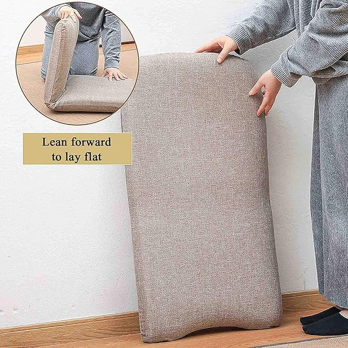 Floor Chair with Back Support Tatami Room Game Chair Legless Meditation Floor Seating Bay Window Lazy Chairs Lightweight