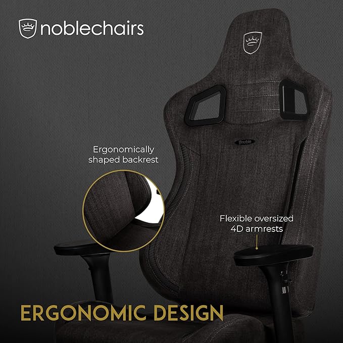 noblechairs Epic Reclining Gaming Chair and Reclining Office Chair Textile Fabric Tx Anthracite