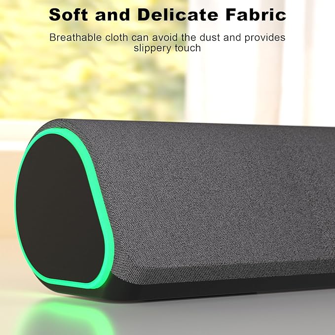 SOULION R50 Bluetooth Computer Speakers 3.5mm PC Sound Bar for Desktop Monitor Wired USB Powered &amp Colorful LED Lights with Switch Button Surround Sound Soundbar PC Spearkers for Computer
