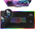 Mouse Pad with Wireless Charging RGB Gaming Mousepad Large Desk Mat with Ultra-Smooth Surface Non-Slip Mouse Mat Waterproof Computer Keyboard Pad for Gaming Desk Office PC 800x400x4MM Black