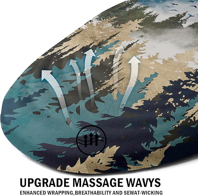 Ergonomic Mouse Pad with Wrist Rest Support Memory Foam &amp PU Forest Sunrise