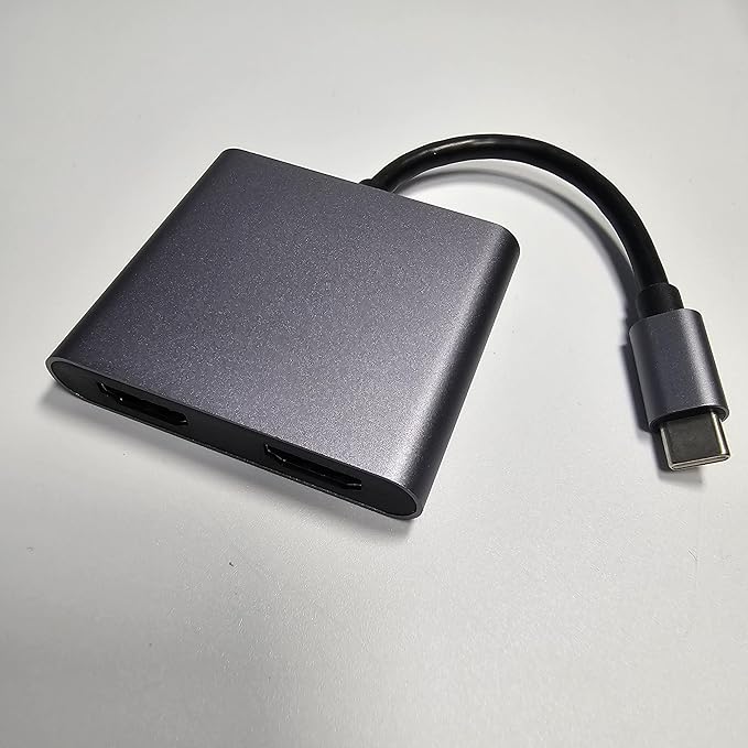 USB C to Dual HDMI Adapter 4k60Hz Dual Monitors Extend for USB-C Devices 4K Dual Screen Display Converter for Windows &amp Mac Compatible MacBook Pro/Air Dell Lenovo XPS