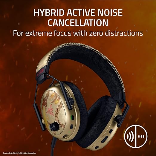 Razer BlackShark V3 Pro Wireless ANC Gaming Headset for PC: Full Band Mic - 50mm Drivers - 2.4 GHz Bluetooth USB 3.5mm - Works with Mac PS5 Nintendo Switch Smartphone - Counter-Strike 2 Edition