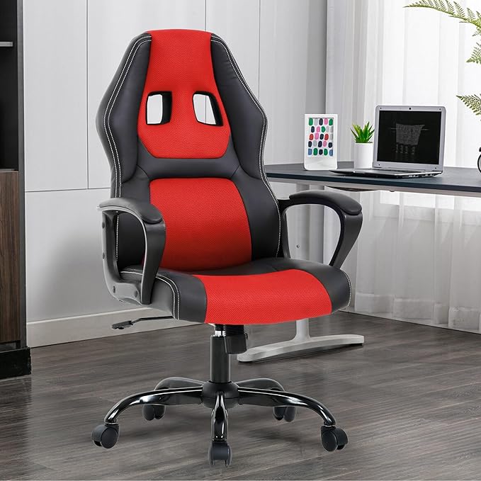 PC Gaming Chair Leather Cheap Gamer Chair for Adults Video Game Chairs with Lumbar Support Desk Chair Gaming with Adjustable Height for Teens