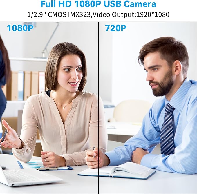 1080P USB Industrial Camera with Manual Zoom (2.8-12mm CS Lens) - 0.01Lux Low Light Vision Metal Case - Compatible with Windows/macOS/Linux for PCB Repair Industrial Inspection &amp Video Conferenc