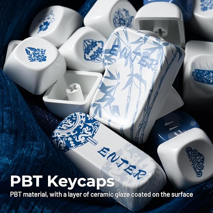 XVX Ceramic-Like PBT Keycaps MOA Keycap Sets Dye-Sublimation Keyboard Keycaps for Cherry Gateron MX Switches Mechanical Keyboards