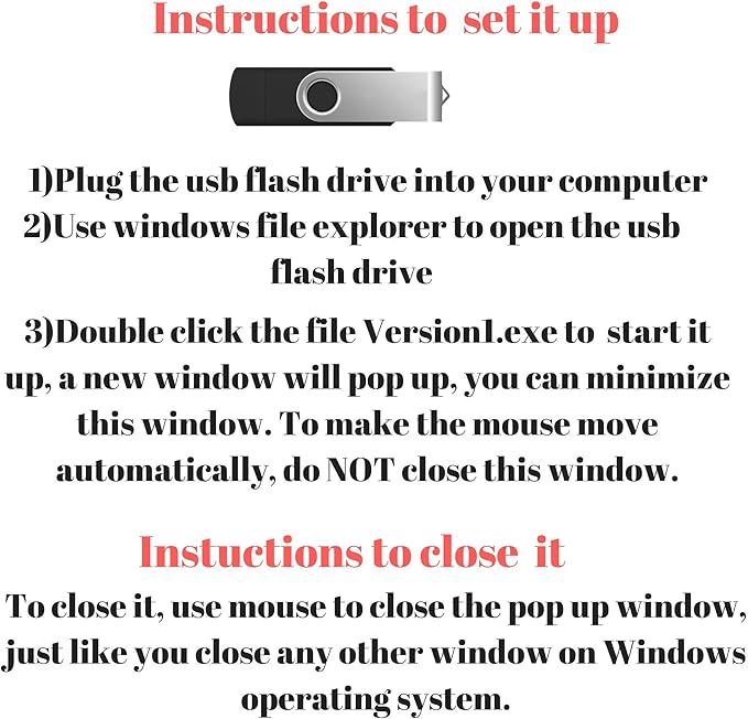Automatic Computer Mouse Mover - Keeps Computer Awake 24/7 Mouse Jiggler to Prevent Screen Saver - Sturdy No Noise - Freedom - Easy to Carry - 16G Storage (for Home Computer)