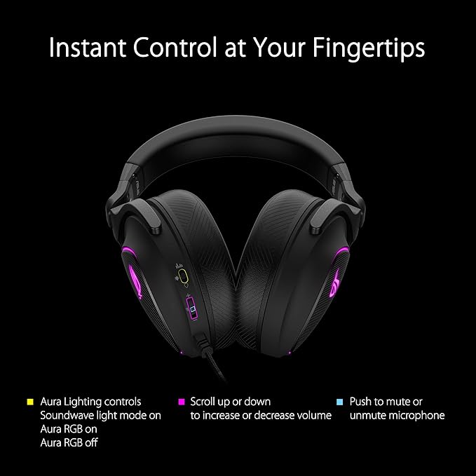 ASUS ROG Delta S Gaming Headset with USB-C | Ai Powered Noise-Canceling Microphone | Over-Ear Headphones for PC Mac Nintendo Switch and Sony Playstation | Ergonomic Design  Black