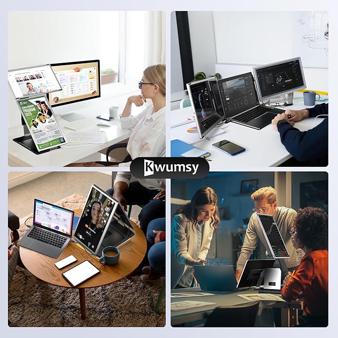 S6 Laptop Screen Extender | Silver | 15.6'' | FHD 1080P | 86% NTSC | Triple Laptop Monitor Extender | Working with Windows Mac DeX Chrome Desktop Mini PC