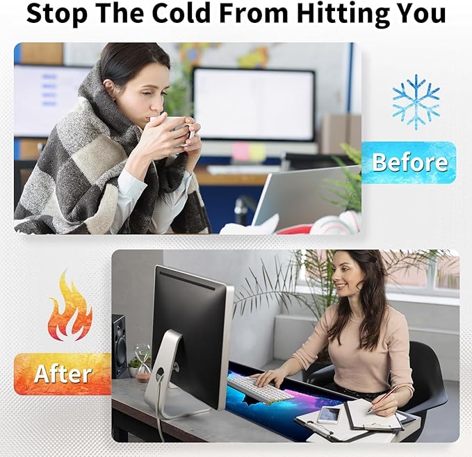 Warm Desk PadHeated Desk Pad Mouse Mat Gamingwith 3 Heating Levels &amp 3 Hours Auto Shut-OffLeather 31.5 x 13 Foot Warmer Keyboard Office MatCute Cat Galaxy