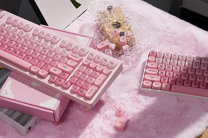 ZORNHER ZH980 Foundation Mechanical Keyboard95% Pink Creamy Keyboard with Number PadCute Jelly MOA Profile KeycapsCreamy Sounding Linear SwitchesHot-SwappableRGB Backlit