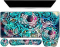 Large Mouse Pad with Wrist Support 4 in1 Set XXL Big Game Mousepad + Keyboard Wrist Rest+Mouse Wrist Rest+Coaster Ergonomic Gaming Mat for Home Office Table Computer I Nice Green Mandala