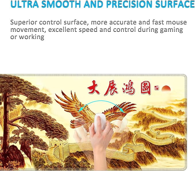 LL-COEUR XXL Landscape Gaming Mouse Pad Computer Keyboard Mat Office Desk Pad (Eagle 35.4 x 15.7 x 0.12)