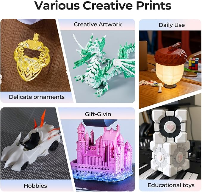 Creality 3D Printer Filament 1.75mm Rainbow Upgrade PLA+ Filament Strong Toughness No-Tangling Vacuum Packaging 3D Printing Filament Fit Most 3D Printers 1kg Spool Accuracy +/- 0.02mm Multi-Color