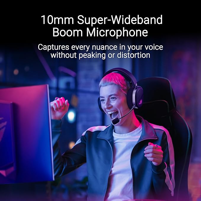 ASUS ROG Pelta Wireless Gaming Headset with Detachable Mic – Tri-Mode (BT 2.4GHz USB-C) 50mm Titanium-Plated Drivers 70Hr Battery Ergonomic Lightweight for PC PS5 PS4 Switch Mobile - Black
