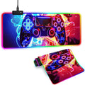 XL RGB Gaming Mouse Pad with 14 Light Modes - Light Up Gamer Mouse Pad31.5 x 11.8in Non-Slip Gamepad Style Led Large Gamer MousepadBlack Long Glowing Gaming Accessories for Desk Waterproof