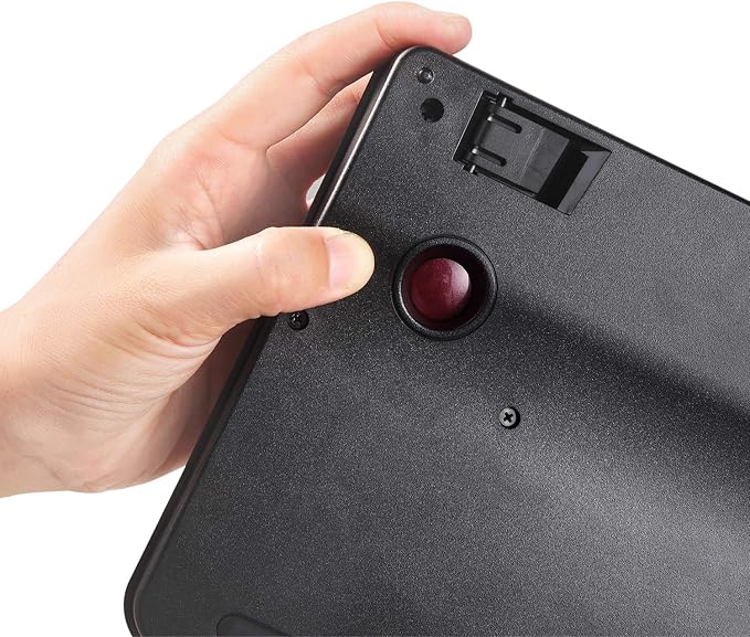Perixx Periboard-522 Wired Trackball Mechanical Keyboard Build-in 2.17 Inch Trackball with Pointing and Scrolling Feature Durable 3.2lbs Weight