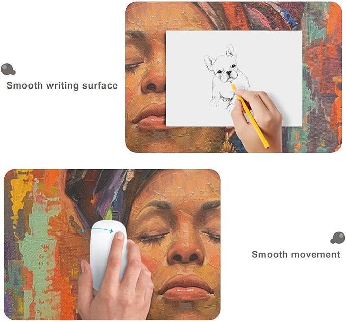 ALAZA African American Oil Painting Large Gaming Mouse Pad Big Mousepad Mice Keyboard Mat with Non-Slip Rubber Base for Computer Laptop Home &amp Office 35.4 X 15.7 inch