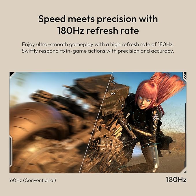 Pixio Two PX278 Wave Beige 27 inch 180Hz Refresh Rate FHD 1440p Resolution Fast IPS Panel 1ms GTG Response Time Gaming Monitor and PS1D Wave Beige Dual Monitor Arm - Fits up to 32 inches and 19.8lbs