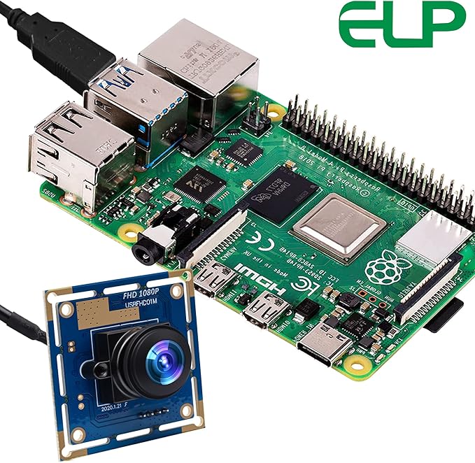 ELP 16mp Wide Angle USB Camera for Computer 180degree Fisheye Lens Webcam Board Mini UVC USB2.0 4K Video Lightburn Camera Modulewith 3.3ft/1m Cable for Laptop PC Raspberry Pi Jetson Nano