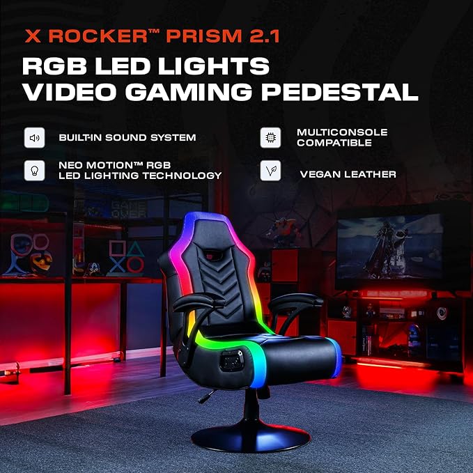 X Rocker PC Computer Gaming Desk Chair Built-in Audio College Dorm Essentials for Guys and Girls Bedroom Dorm Room Essentials Foldable Gifts for Gamers