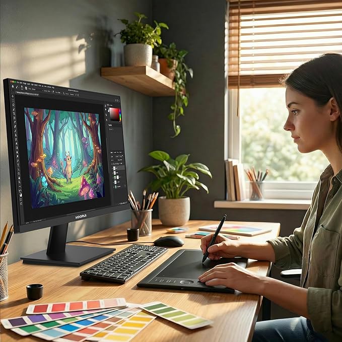 KOORUI 32 inch 4K Computer Monitor with HDMI 2.0 Displayport 1.4 Speakers 60Hz VESA HDR Support Desktop Monitor Compatible Free-Sync G-Sync Adaptive Sync for Office &amp Home