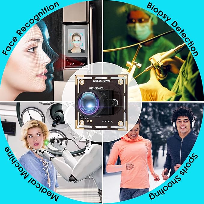 60fps Global Shutter USB Camera Module with 170° Fisheye LensHigh Speed 720P Aptina AR0144 Camera for Industrial Applications with Jetson NanoLaptopRaspberry Pi
