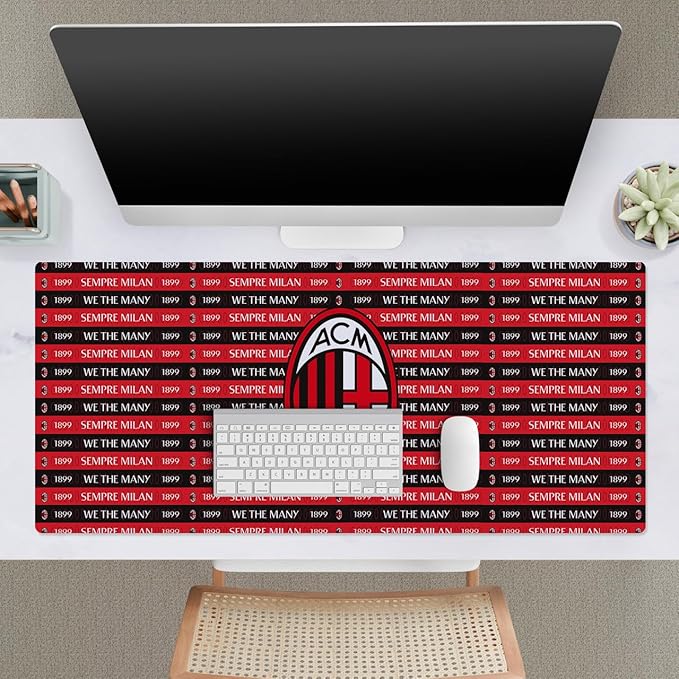 Head Case Designs Officially Licensed AC Milan Sempre Milan 1899 Crest Logo 37.4 x 15.75 x 0.16 inches (900 x 400 mm) - XL Gaming Office Desk PC Keyboard Mouse Mat Pad