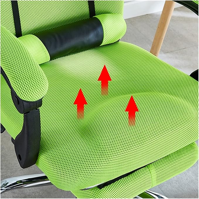 Adjustable Office Computer Chair with Armrest Footrest Office Chair Net Cloth Rotation Computer Chairs Gaming Stool Armchair Household Furniture(Grey)