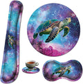 Keyboard Wrist Rest &amp Mouse Pad &amp Mouse Wrist Rest Support &amp Coaster Non Slip Rubber Base Wrist Support with Ergonomic Raised Memory Foam for Computer Laptop Home Office Turtle