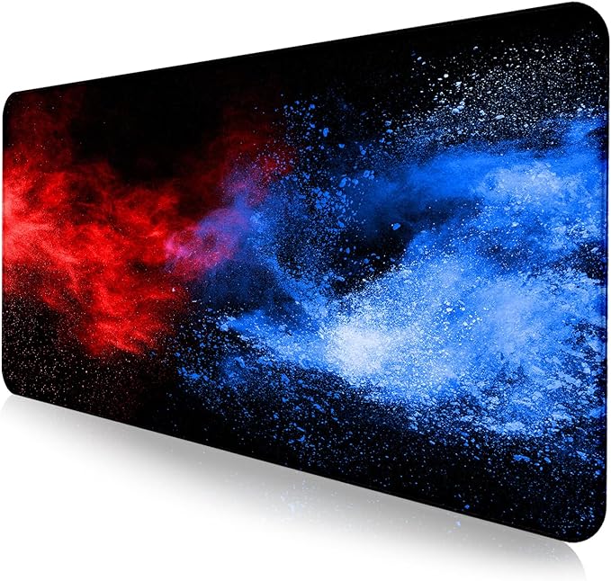 Large Extended Gaming Mouse Pad with Stitched Edges Non-Slip Waterproof Rubber Base Mouse Pad for Office Computer Keyboard Laptop and Home Desk Pad 35.4 x 15.7 x 0.12 Inch (Colorful Starry Sky)